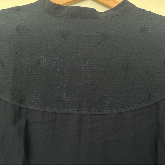 Juliette Longuet 100% silk navy blouse L - Picture 3 of 5